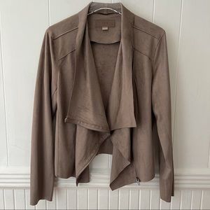 Blank NYC Drape Front Faux Suede Jacket